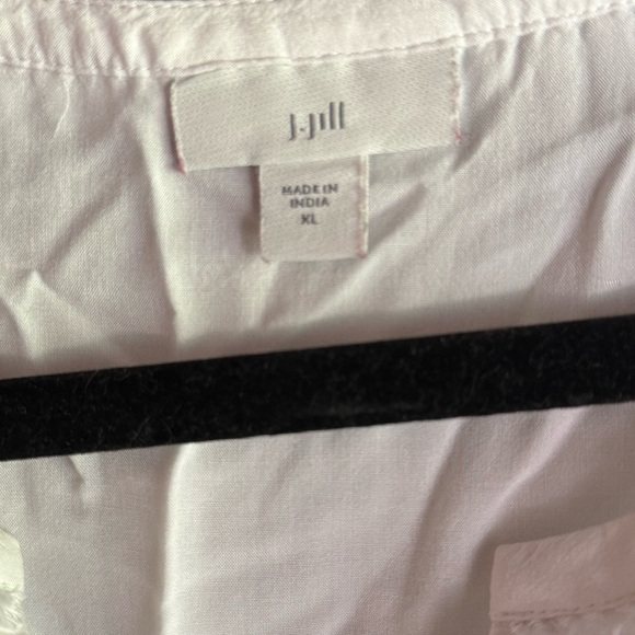 J Jill Women XL Top Blouse White Boho Summer Vacation Flowy Casual Cool Travel - Picture 3 of 6